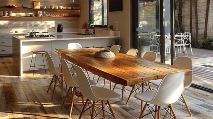 1. Location And Placement: The ideal direction for a dining room is in the west or east of the house. However, dining spaces in the north or south directions are also acceptable, as long as they are not placed in the southwest corner, which can bring negative energies. If possible, the dining room should be close to or adjacent to the kitchen to ensure ease of access and a smooth flow of energy. Avoid placing the dining area directly in front of the main entrance, as it can disrupt the home's energy balance. (Image Source: Pinterest/sandranovaksisak)