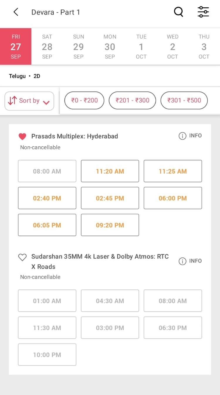 Devara Hyderabad Bookings: 'దేవర' అడ్వాన్స్ బుకింగ్స్ - సుదర్శన్, ప్రసాద్స్ మల్టీప్లెక్స్‌లో ఆల్ షోస్ హౌస్‌ఫుల్, అదీ క్షణాల్లో!