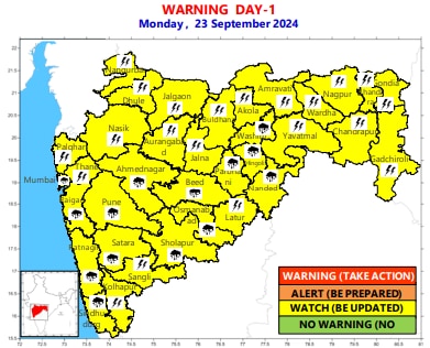 Rain Alert: संपूर्ण राज्यात आज यलो अलर्ट, परतीचा पाऊस राज्याला झोडपणार, IMD ने दिला या जिल्ह्यांना अलर्ट, पुढील 24 तासांत...