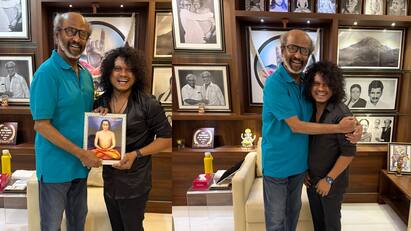 Vijay TV Fame actor pugazh meets actor Rajinikanth photos go viral Vijay TV Pugazh : அந்த சிரிப்ப பாருங்க... ரஜினிகாந்தை நேரில் சந்தித்த விஜய் டிவி புகழ்...வைரலாகும் புகைப்படங்கள்