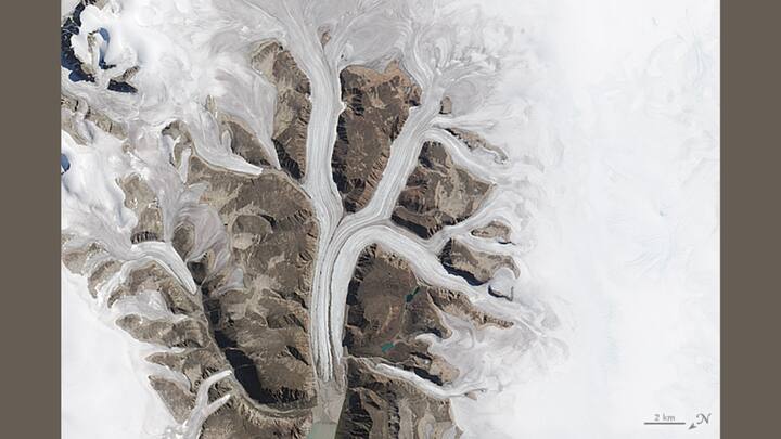 KNOW THIS ONE? On August 3, 2015, Landsat 8's Operational Land Imager (OLI) captured a stunning image of glaciers at Sirmilik National Park in Canada’s Pond Inlet. Photo: NASA