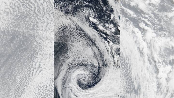 SERPENTINE 'S': On April 29, 2009, swirling clouds over the Atlantic Ocean were recorded by the Moderate Resolution Imaging Spectroradiometer (MODIS) aboard NASA’s Terra satellite. Photo: NASA