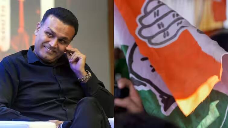 indian batsman Virender Sehwag and Politics with Congress Party Support Video viral કોંગ્રેસમાં સામેલ થશે વિરેન્દ્ર સહેવાગ ? આ રીતે ચૂંટણી મેદાનમાં ઉતર્યા, હવે રાજનીતિની પીચ પર ચોગ્ગા-છગ્ગા