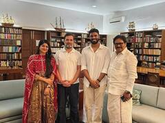 Megha Akash - Rahul Gandhi: రాహుల్ గాంధీని కలిసిన కొత్త జంట - మేఘా ఆకాష్ సమేత సాయి విష్ణు