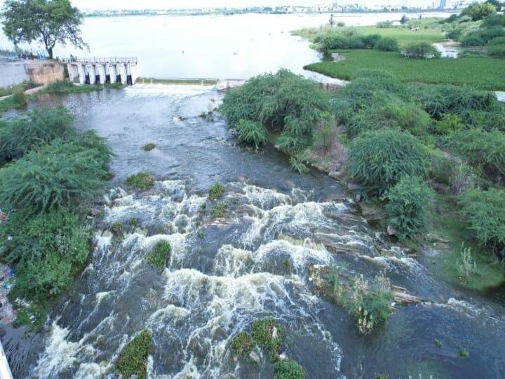 நதியே, நதியே காதல் நதியே நீயும் பெண்தானே இங்க நீயும் பெண்தானே.... மதுரை வண்டியூர் கண்மாயில் இருந்து வெளியேறும் தண்ணீர்...!