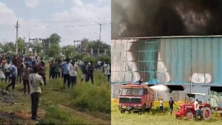 Fire Breaks Out In Rubber Factory in Sikar Palsana Industrial Area In Rajasthan सीकर के पलसाना इलाके में रबड़ फैक्ट्री में लगी भीषण आग, दमकल की कई गाड़ियां मौके पर मौजूद