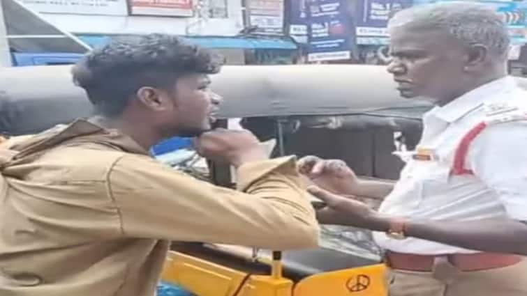 Chennai crime rowdy had a fight with the traffic police - TNN சென்னையில் காவலரை தள்ளி விட்டு சண்டை போட்ட ரவுடி கைது