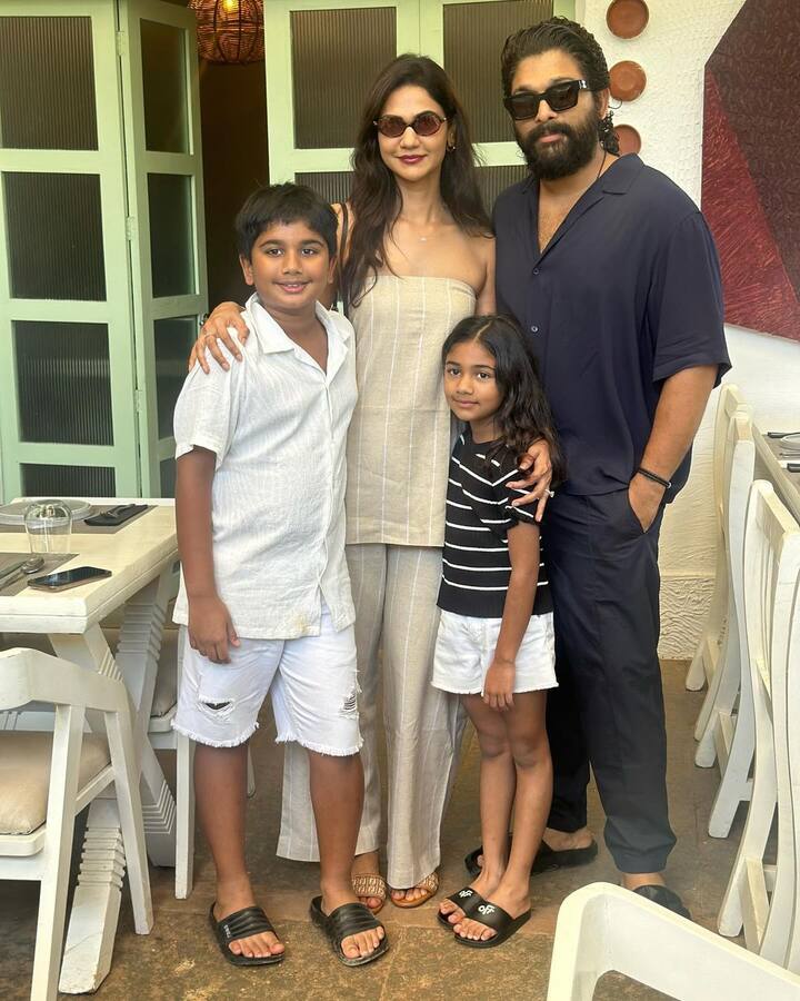 On Sunday, Allu Arjun shared pictures from Goa, wishing Sneha on Instagram, writing, “Happy birthday. To many more wonderful milestones like these.”