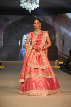 लाल बनारसी लहंगा, बालों में गजरा लगाए दुल्हन बनीं तृप्ति डिमरी, कार्तिक आर्यन संग किया रैंप वॉक, देखें तस्वीरें