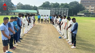 Bengal Cricketer observe a minute silence before start of practice for young cricketer Sk Asif Hussain Death