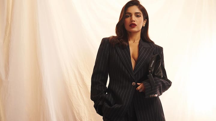 Bhumi Pednekar recently wowed her followers with a series of stunning photos showcasing her in a sleek black pantsuit.