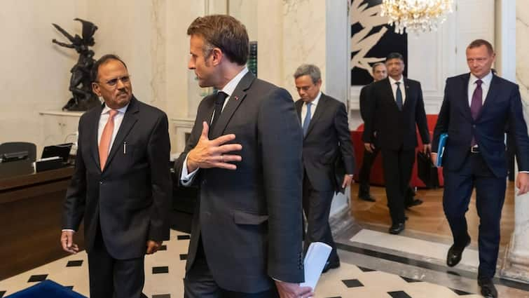 NSA Ajit Doval Calls On French President Macron, Conveys PM Modi’s Greetings