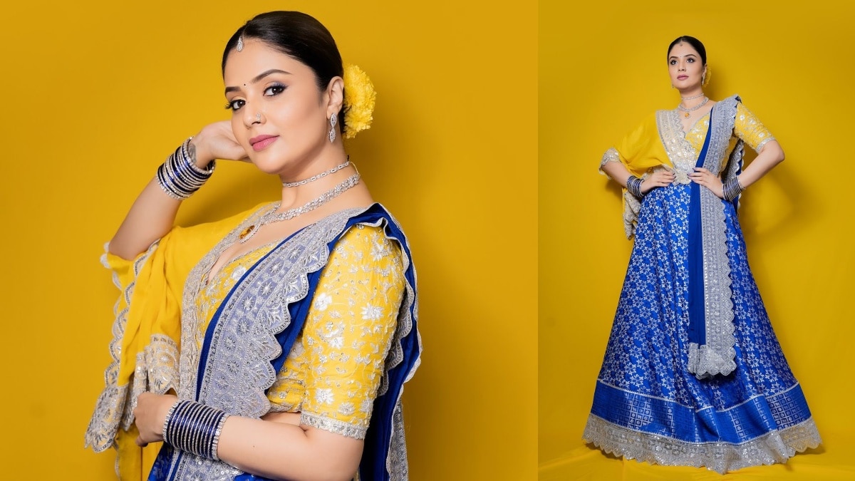 Sreemukhi Lehenga Collections : బతుకమ్మ, దసరా లుక్స్​కోసం ఈ తెలంగాణ పోరిని ఫాలో అయిపోండి.. శ్రీముఖి లెహంగా కలెక్షన్స్ ఇవే