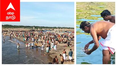 Mayiladuthurai puratasi Mahalaya Amavasi Devotees prayer -tnn புரட்டாசி மஹாளய அமாவாசை - பூம்புகார் உள்ளிட்ட புண்ணிய நீர் நிலைகளில் திரண்ட பக்தர்கள்....!