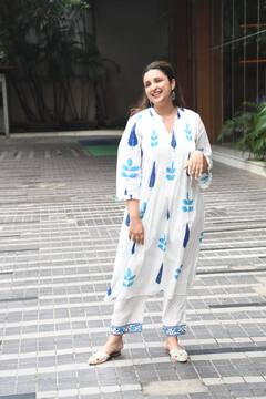 Parineeti Chopra Gets Papped In A Printed White Ethnic Suit; Check Out Pics