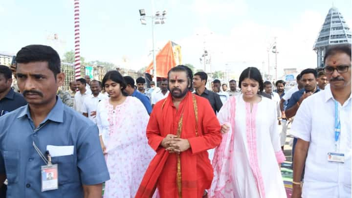 Andhra Pradesh Deputy CM Pawan Kalyan on Wednesday visited Tirumala temple to conclude his 11-day 'Prayaschit Deeksha' (atonement) for the alleged use of animal fat in the Tirupati laddu.