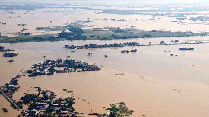 সহর্সা জেলায়  বন্যার জেরে সর্বশ্রান্ত হয়েছে প্রচুর মানুষ। বহু চাষের জমি জলমগ্ন হয়ে পড়েছে।(ছবি সৌজন্য-পিটিআই)