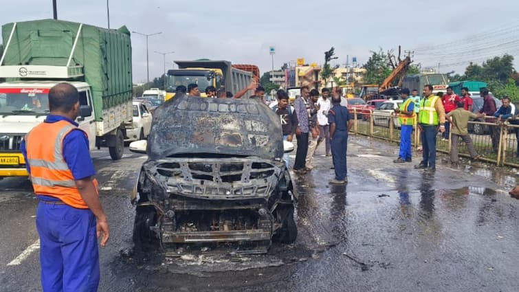 Shifting Automobile Catches Hearth On Bangalore-Hosur Freeway, Efforts To Management Blaze Underway: Video