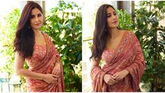 Katrina Kaif's Navratri Look In A Kashida Paisley Saree Screams Elegance; SEE PICS