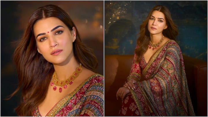 Kriti Sanon's Navratri 2024 Look: బాలీవుడ్ బ్యూటీ కృతి సనన్ సోషల్ మీడియాలో కొత్త ఫోటోలు షేర్ చేశారు. పరం సుందరి స్వర్గం నుంచి నేలకు దిగొచ్చిందా అన్నట్టు ఆ ఫోటోలను ఒకసారి చూడండి.