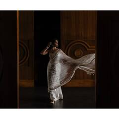 Pooja Hegde Drapes Elegance In Silver Tissue Venetian Saree Worth Rs. 48000; Check Out Pics