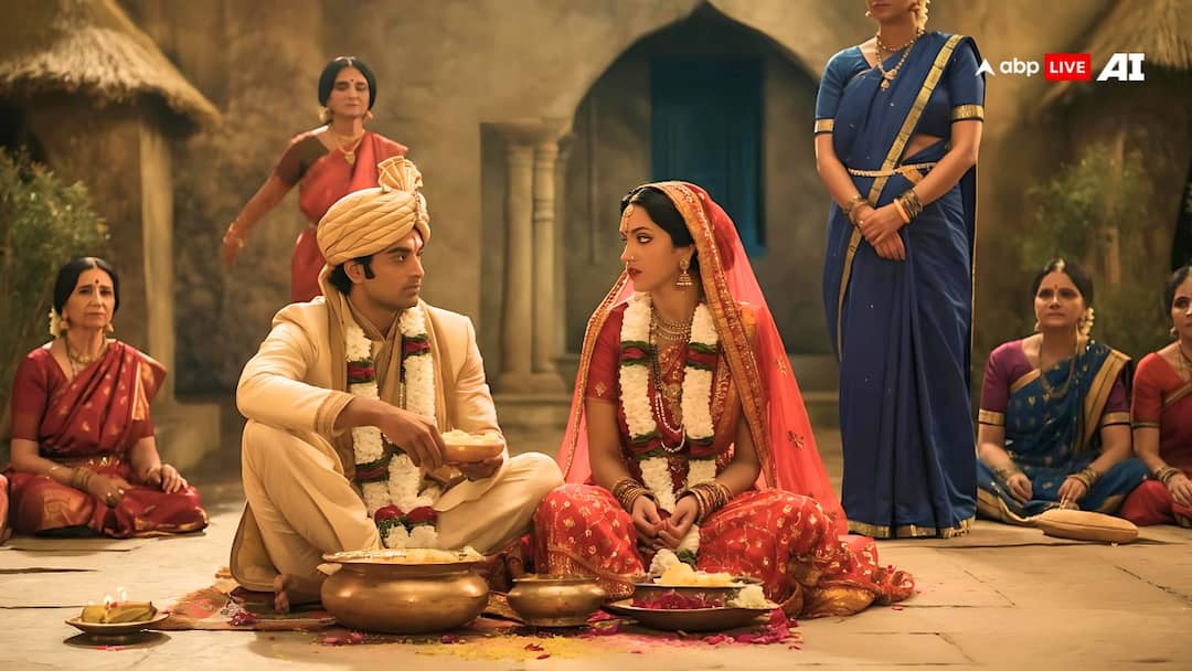 सिरमौर में 'जोड़ीदार प्रथा' की शादी फिर सुर्खियों में, संविधान पढ़कर दो भाइयों ने रचाई शादी Himachal sirmaur two brothers marriage without pandit took constitutional oath instead of seven phere ann सिरमौर में 'जोड़ीदार प्रथा' की शादी फिर सुर्खियों में, संविधान पढ़कर दो भाइयों ने रचाई शादी