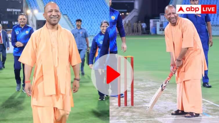 CM yogi adityanath plays cricket shows off batting skills at lucknow stadium watch video Watch Video:புது அவதாரம் எடுத்த யோகி ஆதித்யநாத் - வைரல் வீடியோ