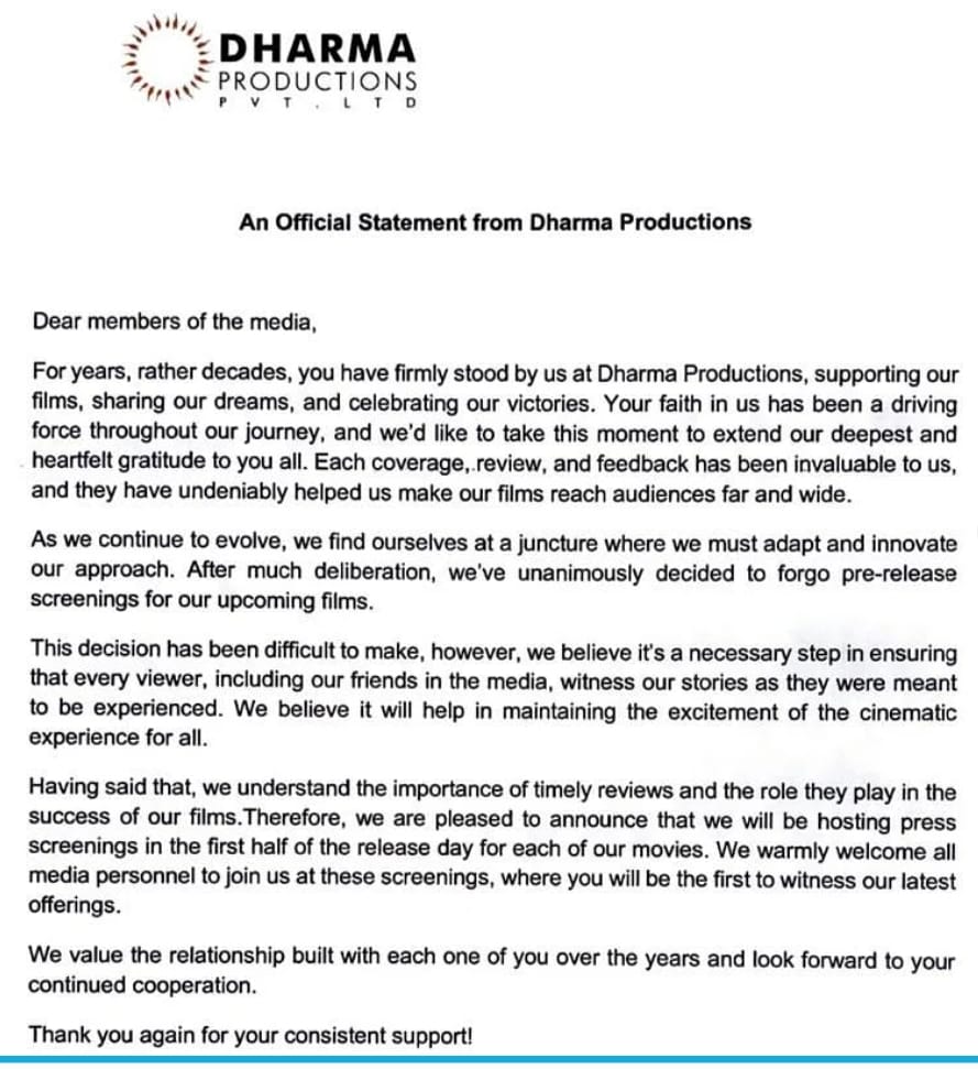 Karan Johar अब रिलीज से पहले नहीं दिखाएंगे रिव्यूवर्स को फिल्म, जानें क्यों लिया Dharma Productions ने इतना बड़ा फैसला