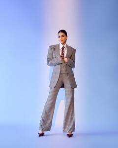 Kriti Sanon Makes A Fashion Statement In Burgundy Tie And Shoes, SEE PICS