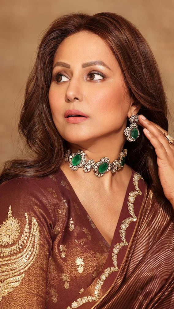 Hina Khan Stuns In A Brown Saree From House Of Masaba