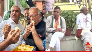Haryana Election Results 2024 : जिलेबीचा तुकडा मोडण्यापूर्वीच वारं फिरलं, हरियाणात काँग्रेसची 'वक्त बदल गए, जज्बात बदल गए'ची अवस्था