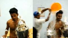 केएल राहुल हुए टॉपलेस, तो उथप्पा ने बाल्टी से, ट्रॉफी जीतने का जश्न हो तो ऐसा