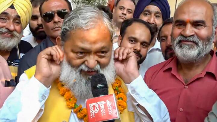 BJP candidate and former state minister Anil Vij won Ambala Cantt by a margin of over 7,000 votes. Results for the Haryana assembly elections were declared on Tuesday. (Photo: PTI)