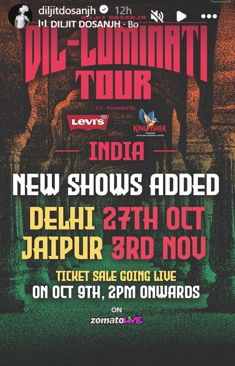 Diljit Dosanjh Announces New Shows For Dil-Luminati Tour In Delhi And Jaipur; Tickets Go Live Today