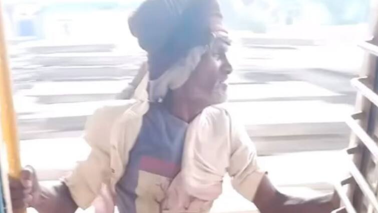 Old Man Performs Stunts On Moving Train, Sparks Debate Online