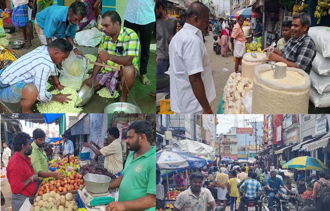 Ayudha Pooja Festival: Sale of pooja items prepared in different areas in Theni ஆயுத பூஜை விழா: தேனியில் களைகட்டிய பூஜை பொருட்கள் விற்பனை