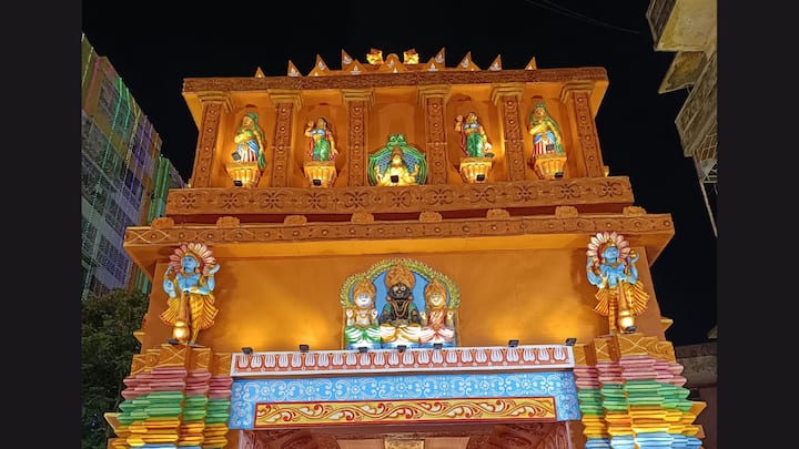 The attention to detail in replicating the temple’s architecture is remarkable, with every structure, carving, and embellishment reflecting the craftsmanship that defines Ekdalia’s legacy.  (Image source: Facebook/ Pranit Paul)