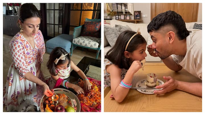 Soha Ali Khan’s Dussehra celebrations are all about eat, pray, love and dance with her husband Kunal Kemmu and daughter Inaaya.