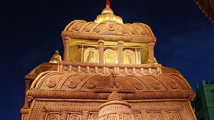 During this auspicious festival of Durga Puja, people gather to worship and celebrate together, the pandal serves as a beautiful reminder of the cultural and spiritual significance of Durga Puja in the heart of Kolkata. (Image source: Facebook/ Pranit Paul)