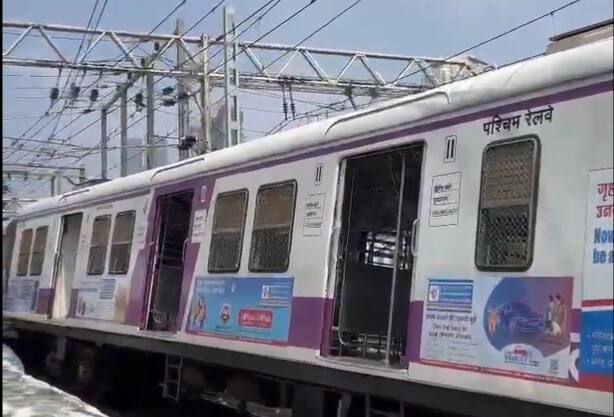 Two coaches of an empty local train derailed while entering a car shed from Mumbai Central Two Coaches Of Empty Local Train Derail In Mumbai, No Injuries Reported