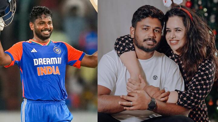 Sanju Samson Love Story: भारतीय क्रिकेट टीम के स्टार बल्लेबाज संजू सैमसन की लव स्टोरी बेहद दिलचस्प है. दोनों की लव स्टोरी फेसबुक के जरिए शुरू हुई थी.