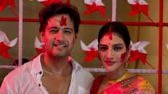 Celebrity Sindur Khela: আটপৌরে শাড়িতে অনবদ্য রানি, কাজলের পরনে লালপাড় গরদ, নুসরতের পাশে যশ, একনজরে তারকাদের সিঁদুর খেলা