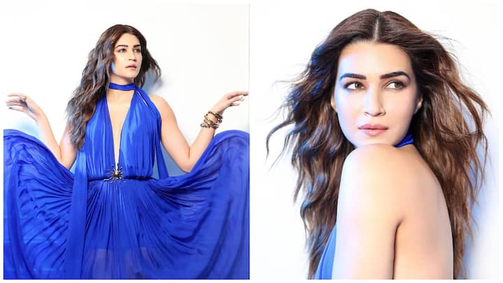 Kriti Sanon is all set to charm the audience playing a double role in 'Do Patti.' The actress dolled up in a gorgeous blue dress for the trailer launch event.