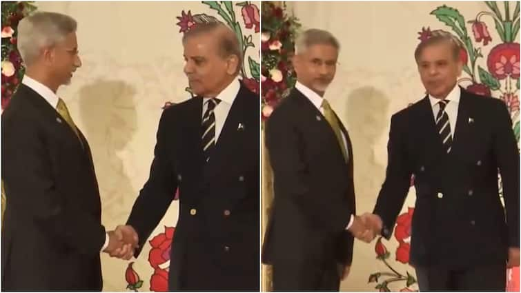 WATCH: EAM S Jaishankar, Pakistan PM Shehbaz Sharif Shake Arms In Islamabad