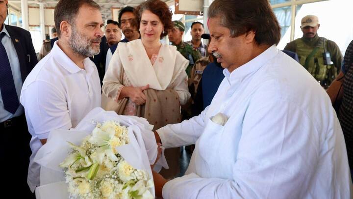 Leader of Opposition Rahul Gandhi and Congress leader Priyanka Gandhi also reached Srinagar to participate in the oath-taking ceremony. Image: Special Arrangement