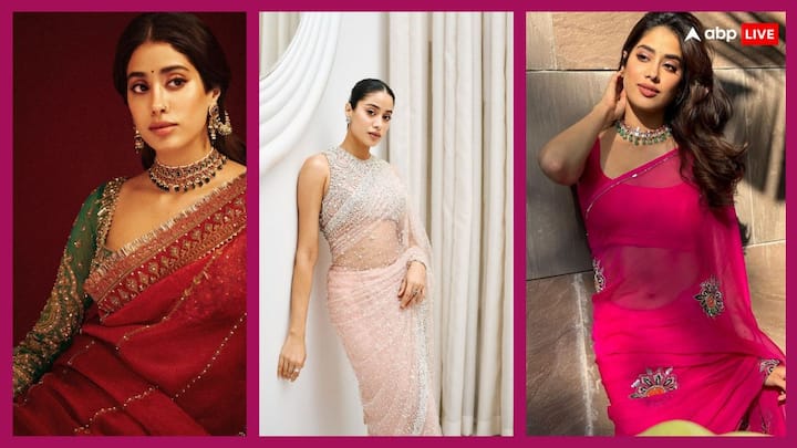 Janhvi Kapoor Saree Look: करवाचौथ पर दिखना चाहती हैं स्टाइलिश तो जाह्नवी कपूर के ये साड़ी लुक ट्राई कर सकती हैं. इस तरह साड़ी पहनकर आप खुद को सबसे अलग दिखा सकती हैं.