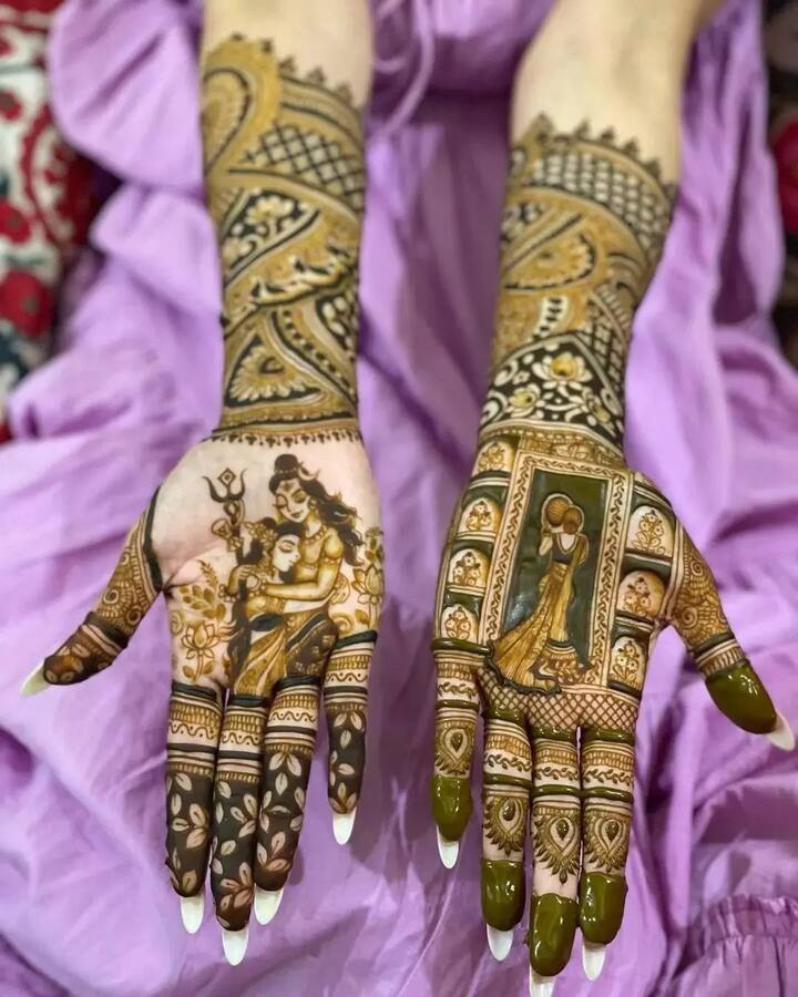 मौनी रॉय भगवान शिव की बहुत बड़ी भक्त हैं. उन्होंने अपने हाथ में मेहंदी से शिव पार्वती बनवाए थे.