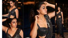 Keerthy Suresh Black Saree :கருப்பு புடவையில் மின்னும்  கீர்த்தி சுரேஷ் - க்யூட் க்ளிக்ஸ்!