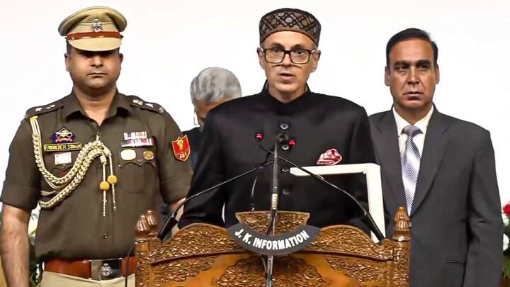 National Conference Vice President Omar Abdullah took oath as the Chief Minister of Jammu and Kashmir on Wednesday. Image: PTI