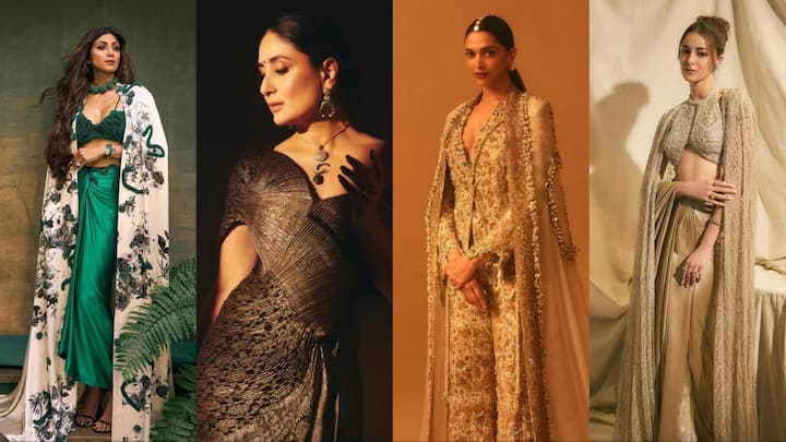 Bollywood Actresses Indo Western Looks: करवा चौथ का त्योहार 20 अक्टूबर को मनाया जाएगा. ऐसे में हम आपके लिए कुछ एक्ट्रेसेस के इंडो वेस्टर्न लुक लाए हैं. जो आप भी ट्राई कर सकते हैं.